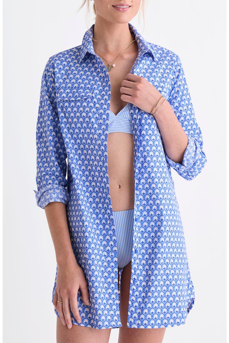 Harbor Long Sleeve Cover-Up Shirtdress, Main, color, BLOCK