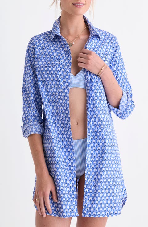 Harbor Long Sleeve Cover-Up Shirtdress