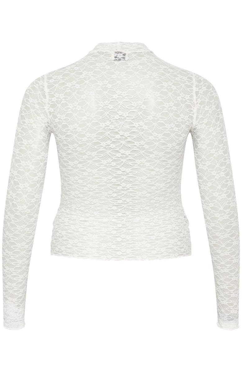 Kaffe KAjolia Long Sleeve Sheer Lace T-shirt, Alternate, color, Chalk