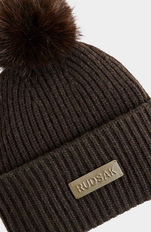 Rudsak Dara Knit Pom Pom Hat In Green