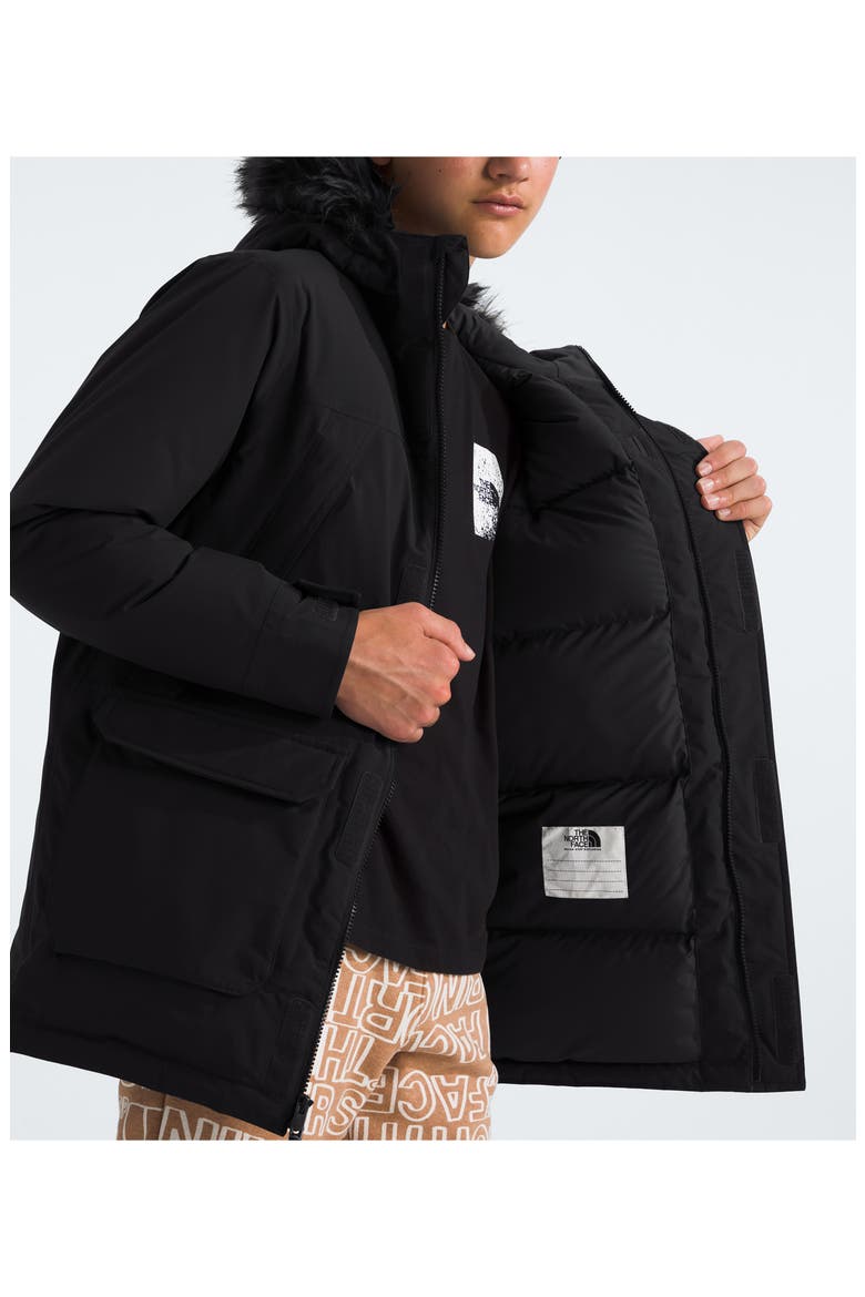 Kids' McMurdo Waterproof 550 Fill Power Down Parka with Faux Fur Trim, Alternate, color, TNF BLACK