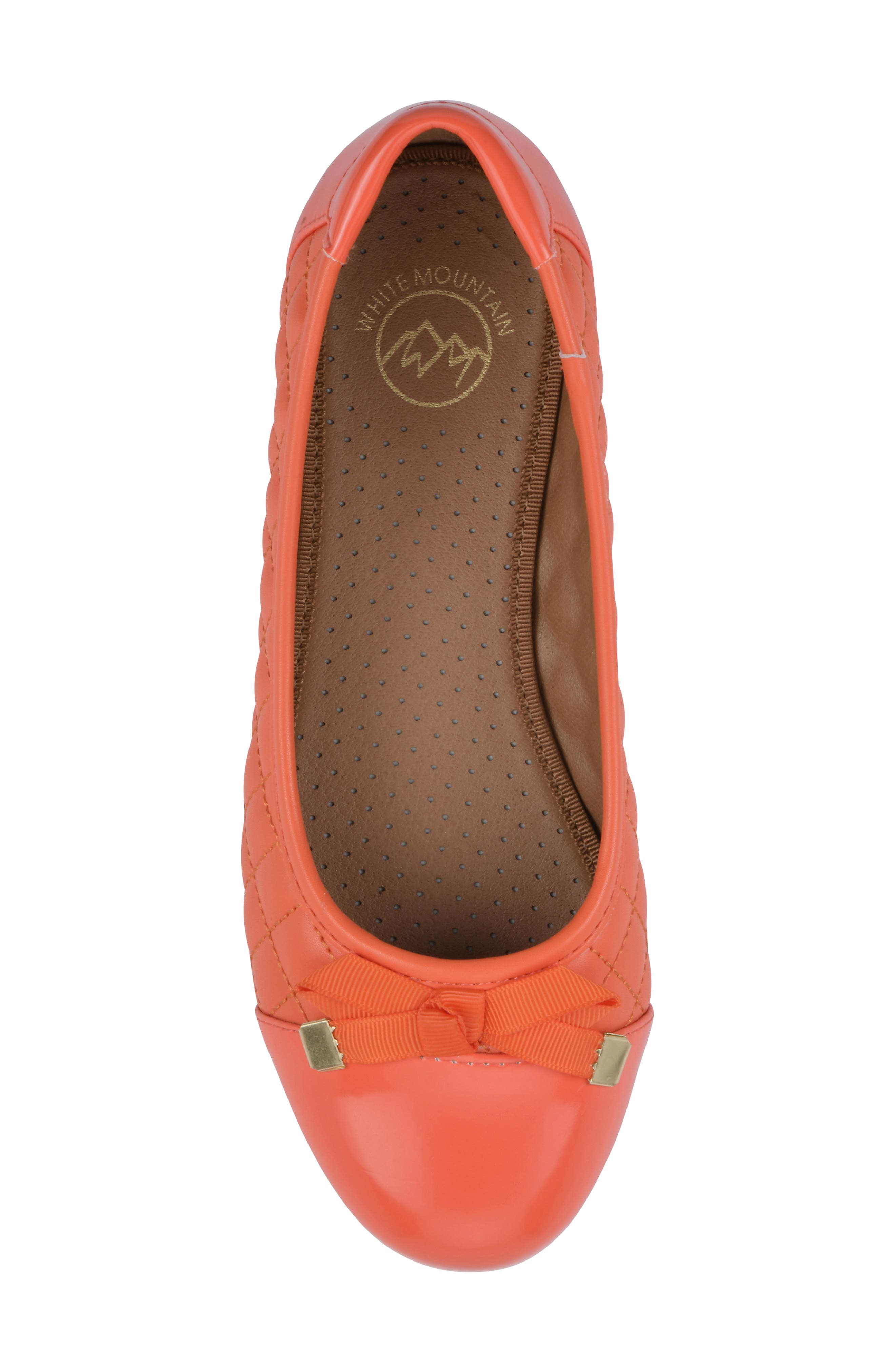 White Mountain Footwear Seaglass Quilted Ballet Flat, Alternate, color, Aperol Spritz/ Smooth