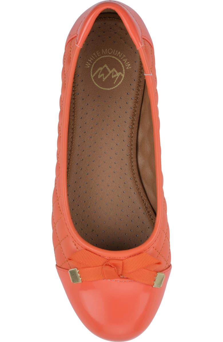 White Mountain Footwear Seaglass Quilted Ballet Flat, Alternate, color, Aperol Spritz/ Smooth