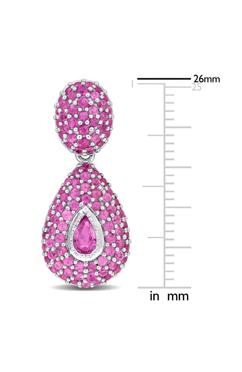 Julianna B. Gemstone Cluster Dangle Earrings 14K, Alternate, color, Pink Sapphire