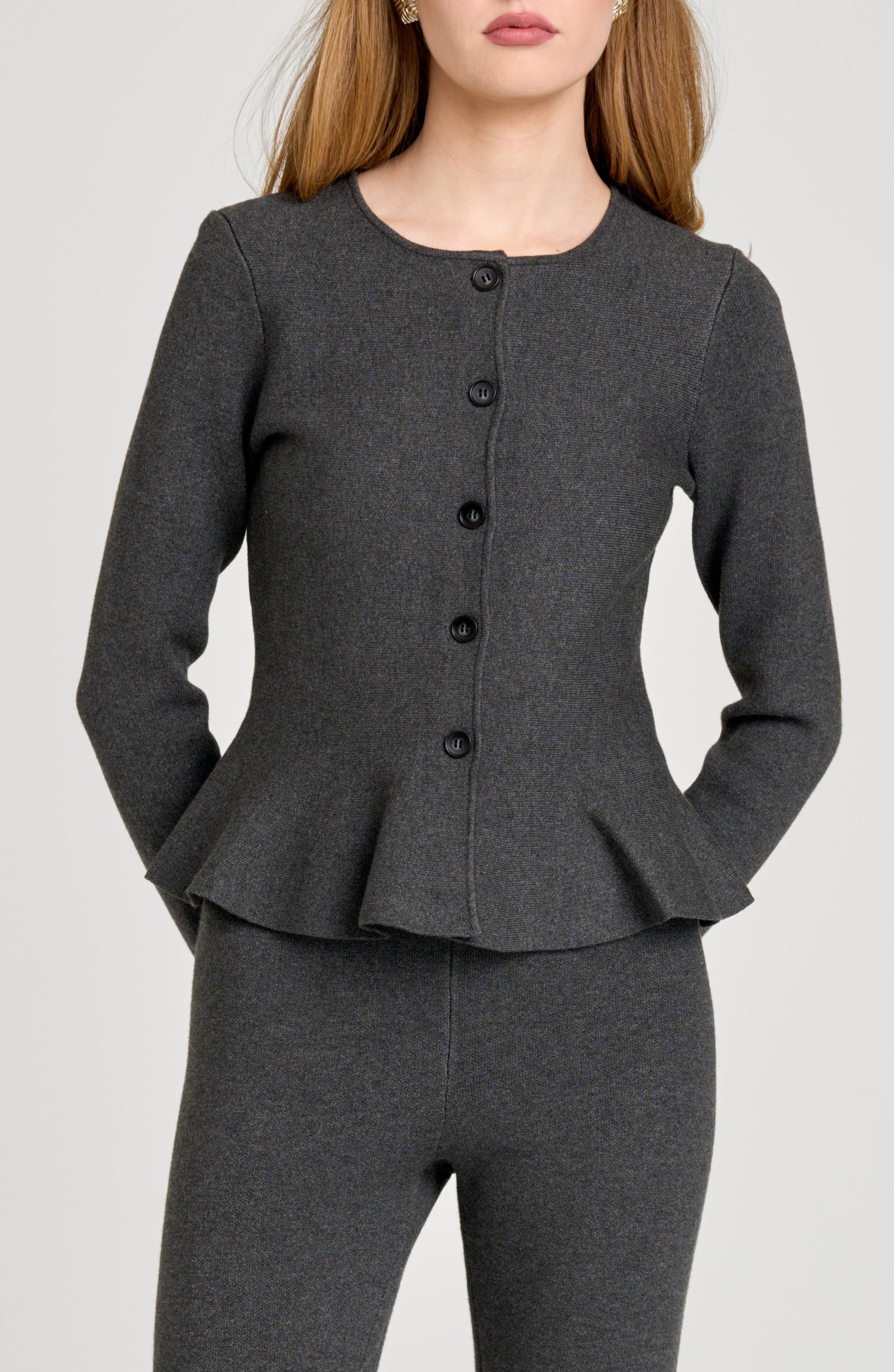 WAYF Brooklyn Peplum Cardigan