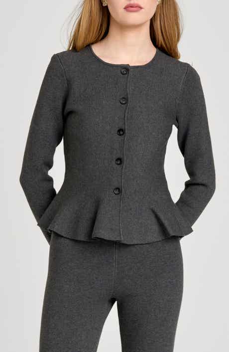 WAYF Brooklyn Peplum Cardigan