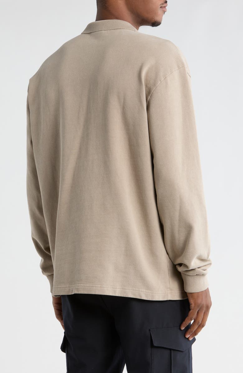 BOSS Nulong Long Sleeve Cotton Polo, Alternate, color, Open Grey