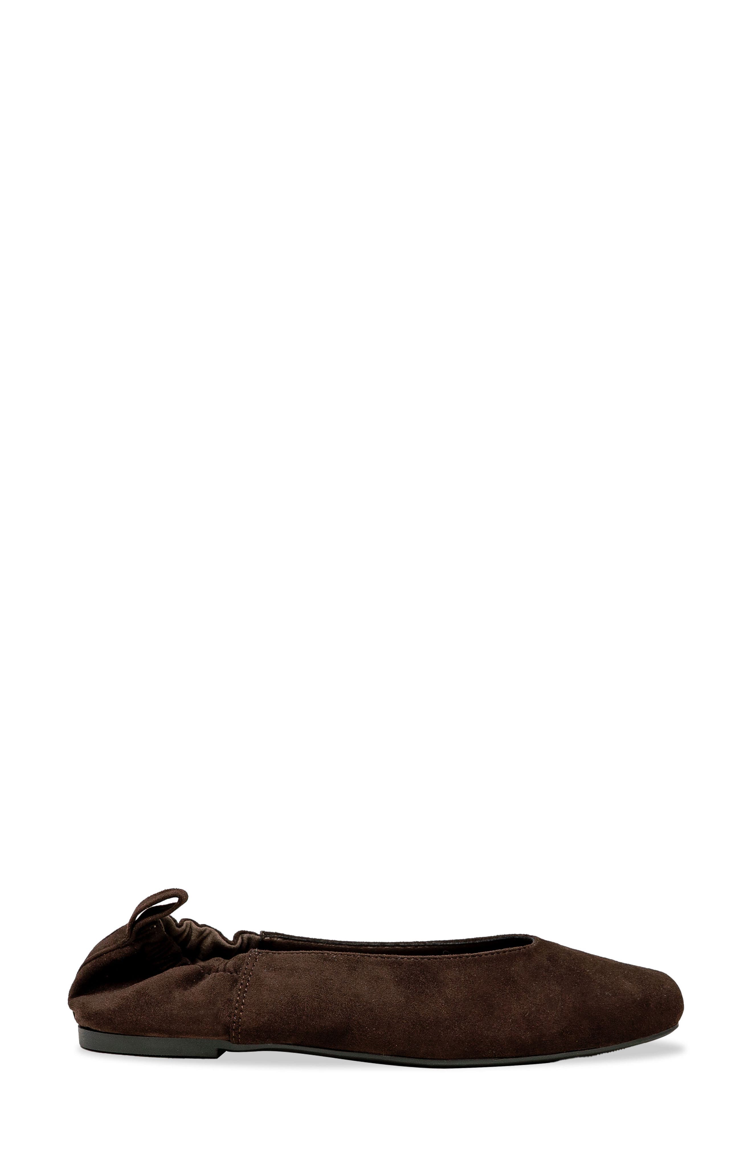 Namari Square Toe Leather Flat, Alternate, color, BROWN SUEDE