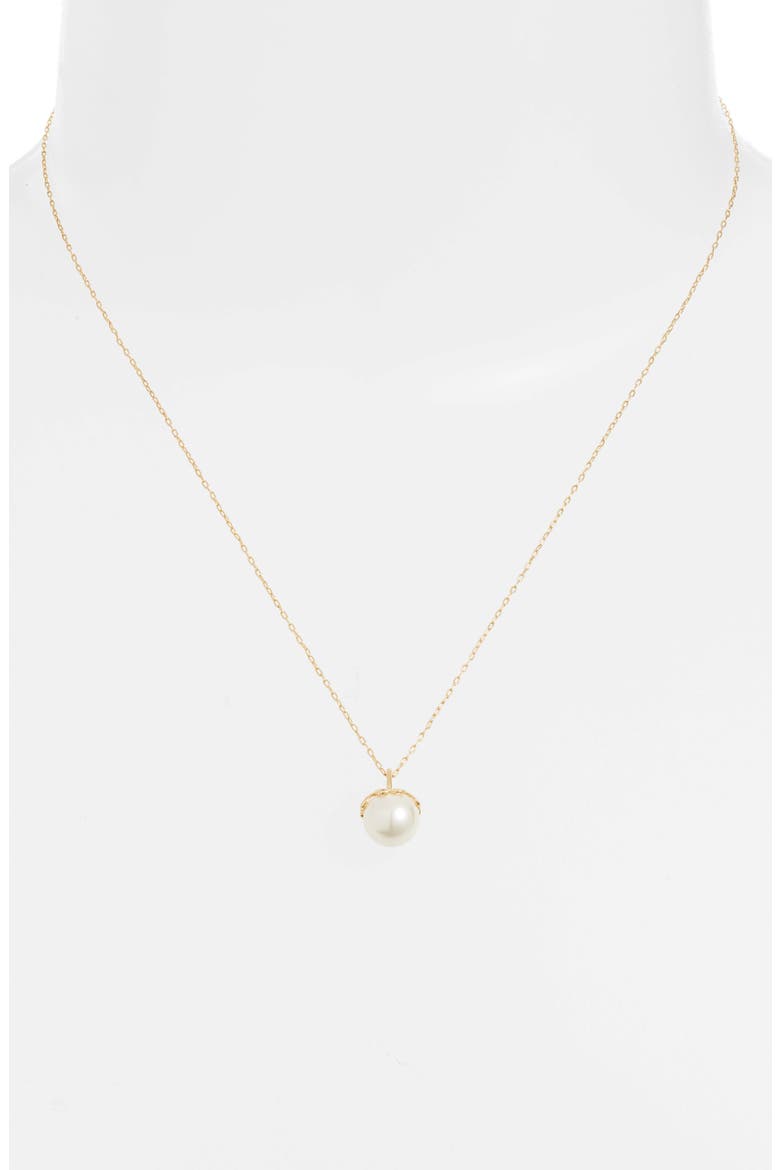 pearlette mini pendant necklace, Alternate, color, WHITE