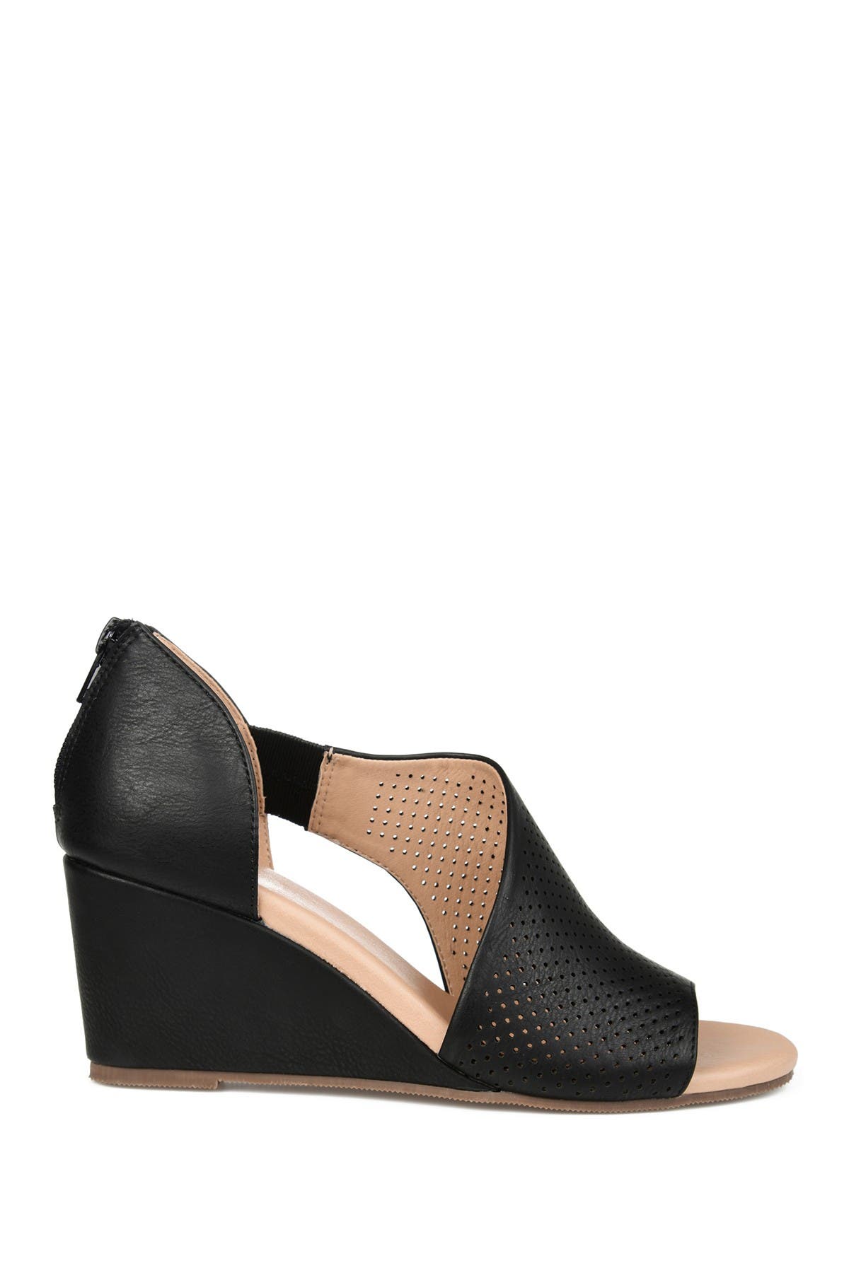 Journee Collection JOURNEE Aretha d'Orsay Wedge Sandal, Alternate, color, Black