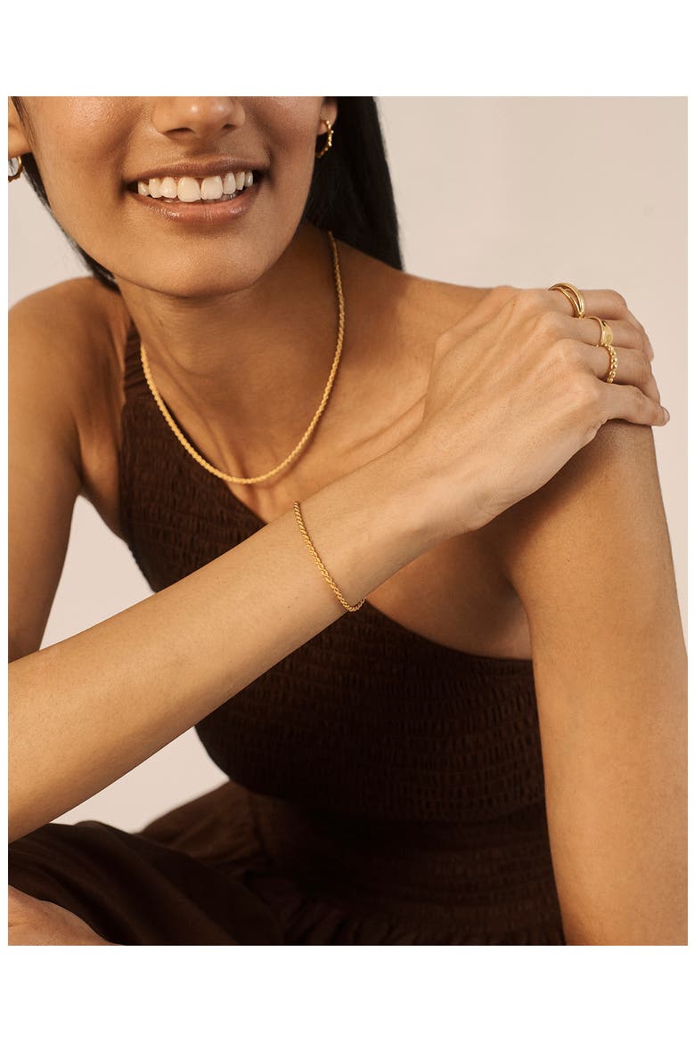 Rope Chain Bracelet, Alternate, color, 18CT GOLD VERMEIL/ SS