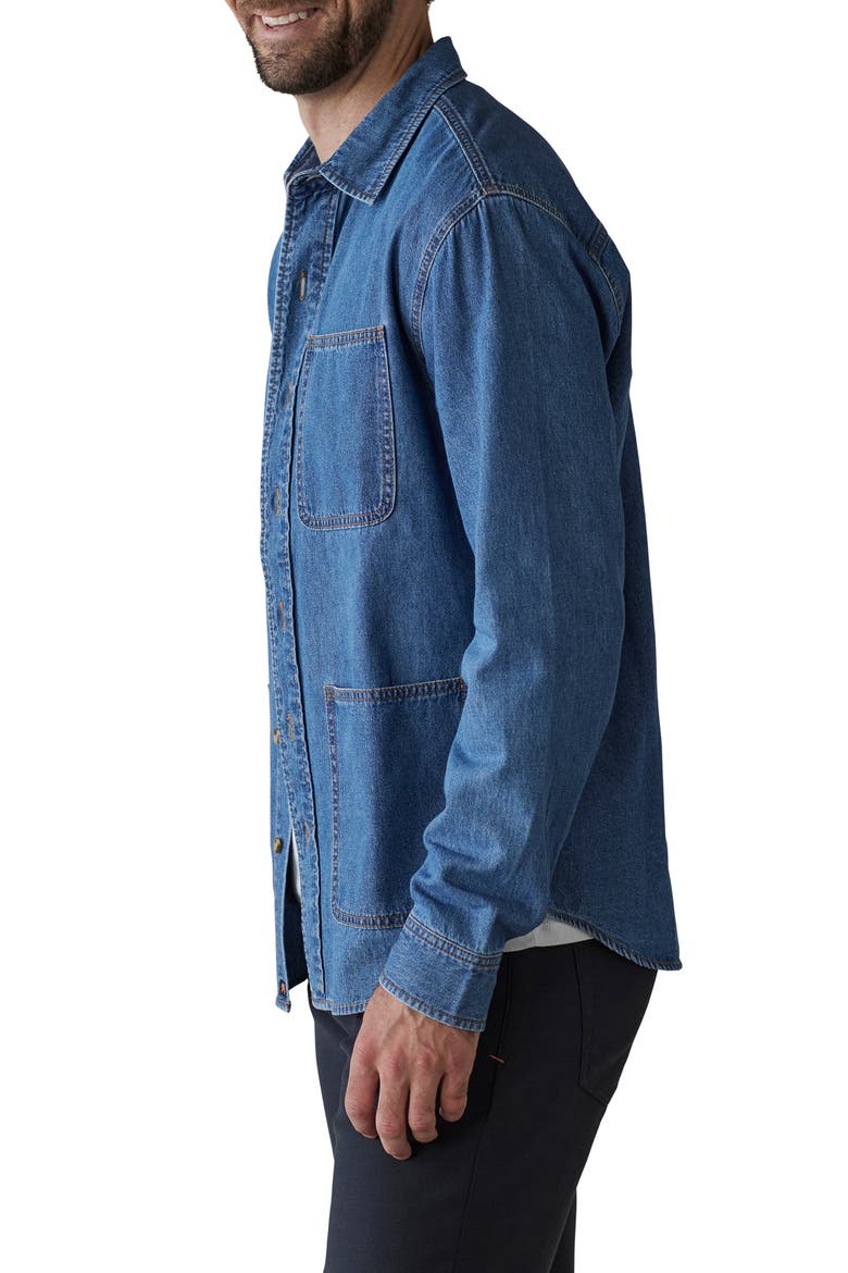Lightweight Denim Overshirt, Alternate, color, MEDIUM WASH