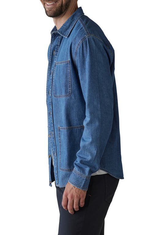 The Normal Brand Lightweight Denim Overshirt In Medium Wash