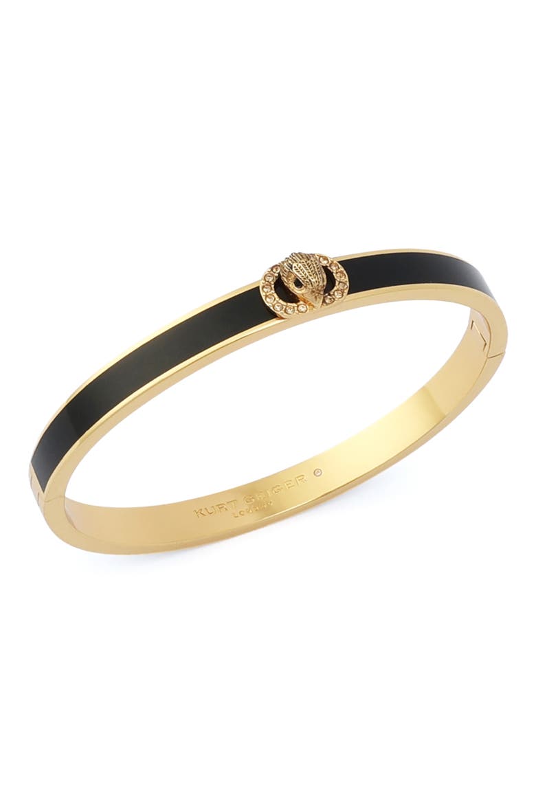 Chelsea Eagle Head Enamel Hinge Bangle, Alternate, color, BLACK