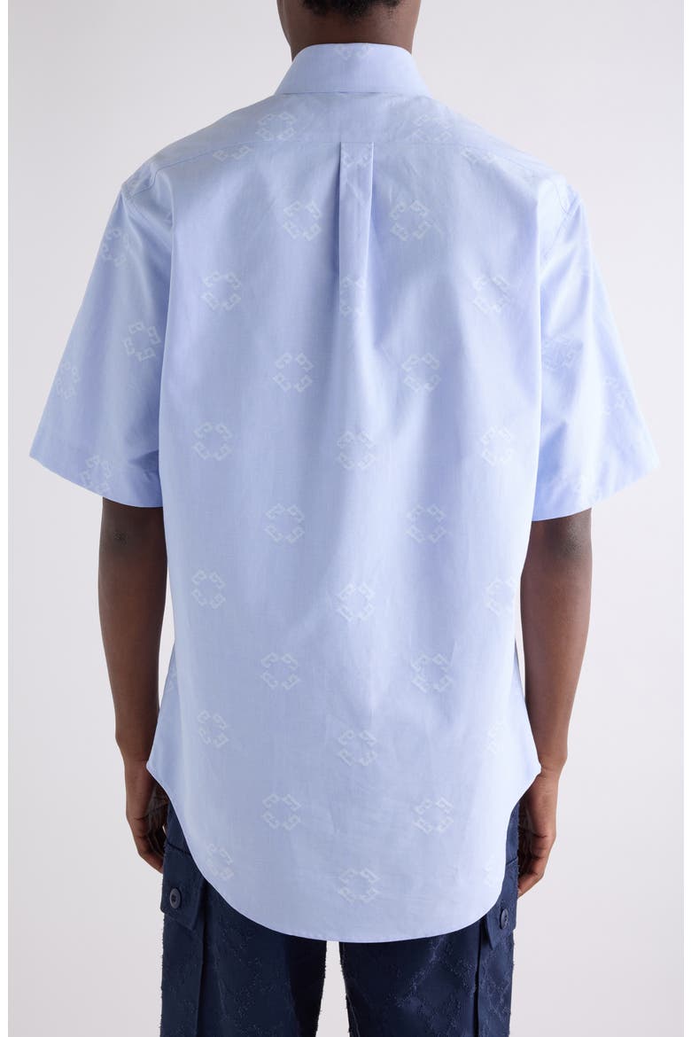 Custom Fit Monogram 72 Jacquard Button-Down Shirt, Alternate, color, BABY BLUE
