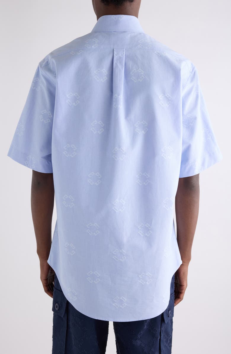 Givenchy Custom Fit Monogram 72 Jacquard Button-Down Shirt, Alternate, color, Baby Blue