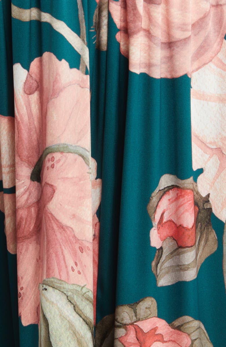 Hutch Guthrie Floral Print Tiered Ruffle Dress, Alternate, color, Emerald Vining Painted Floral