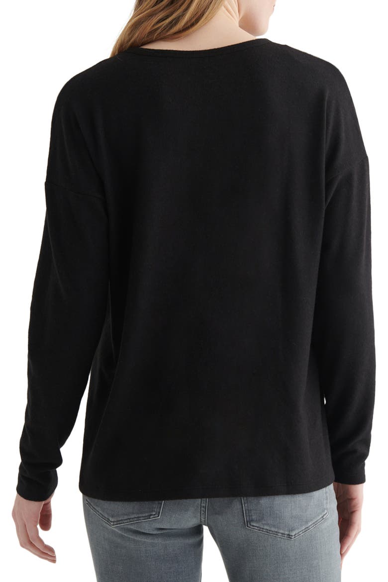 Hacci V-Neck Top, Alternate, color, JET BLACK