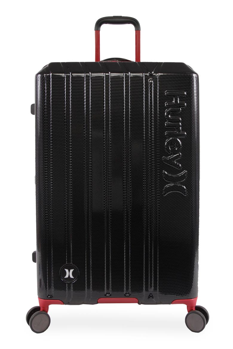 Swiper 29" Hardshell Spinner Suitcase, Main, color, BLACK/ RED