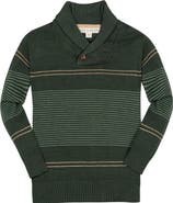 Hope & Henry Kids' Organic Long Sleeve Striped Shawl Collar Sweater