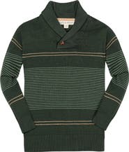 Hope & Henry Kids' Organic Long Sleeve Striped Shawl Collar Sweater