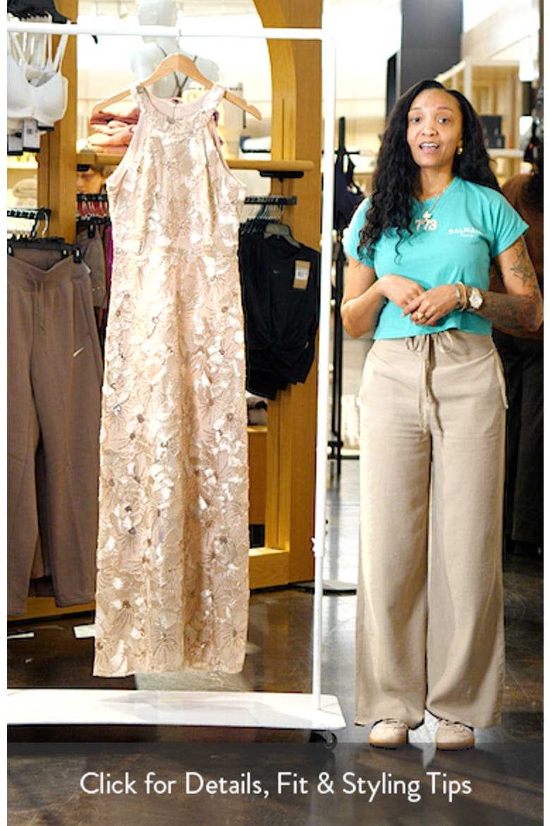 Sequin Floral Sleeveless Gown video