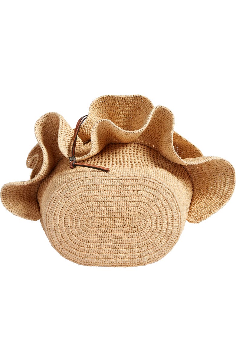 Loewe x Paula's Ibiza Balloon Ruffle Raffia Bucket Bag, Alternate, color,