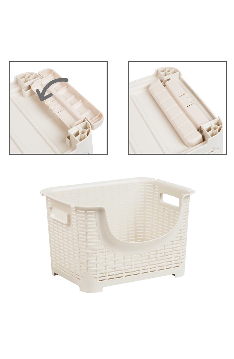 MIND READER 3-Tier Mesh Sliding Drawer Storage Cart, Alternate, color, Ivory