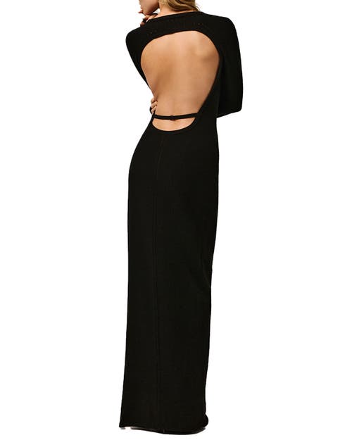 Kiki De Montparnasse Cashmere Open Back Dress In Black