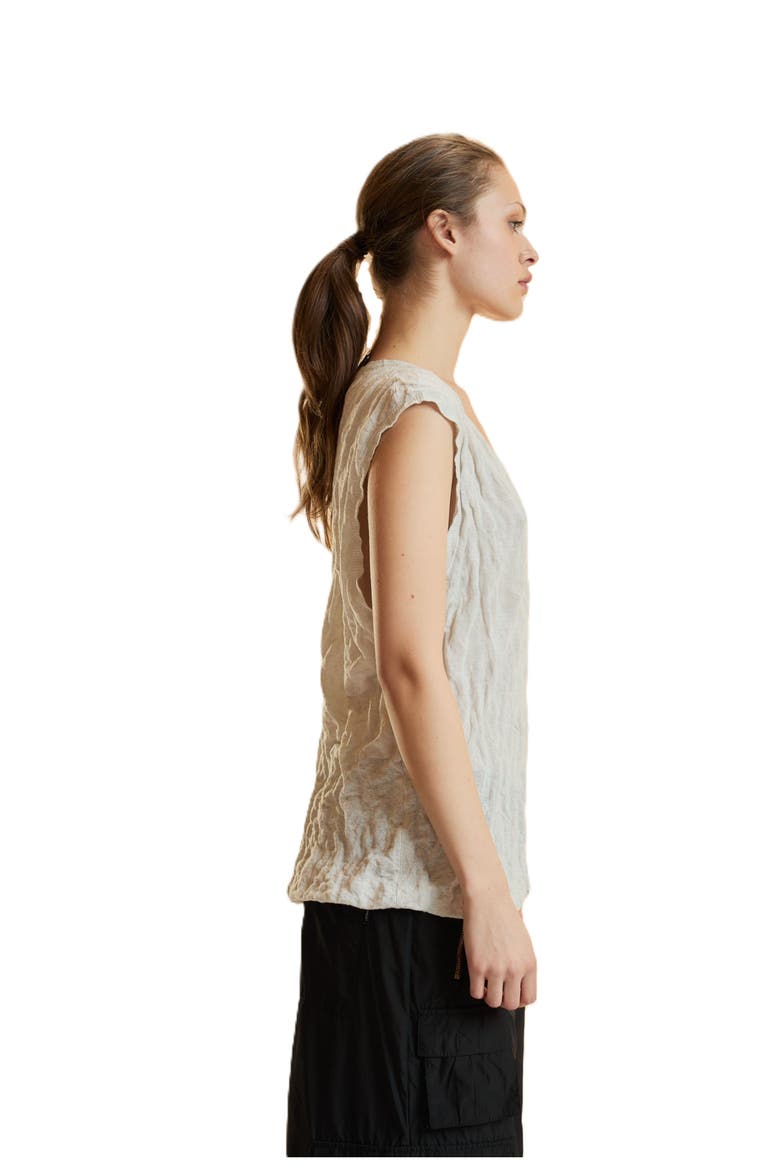 Crinkle Knit Sleeveless Top, Alternate, color, White