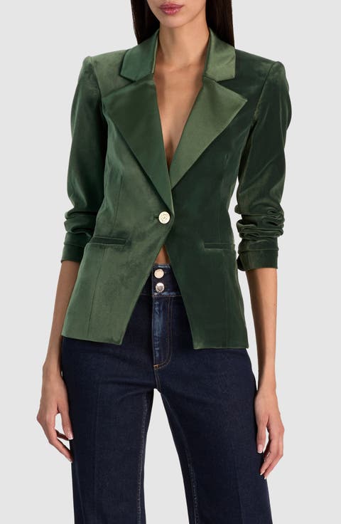 Sable Fitted Velvet Blazer