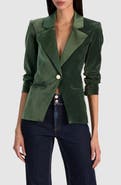 ALICE + OLIVIA Sable Fitted Velvet Blazer