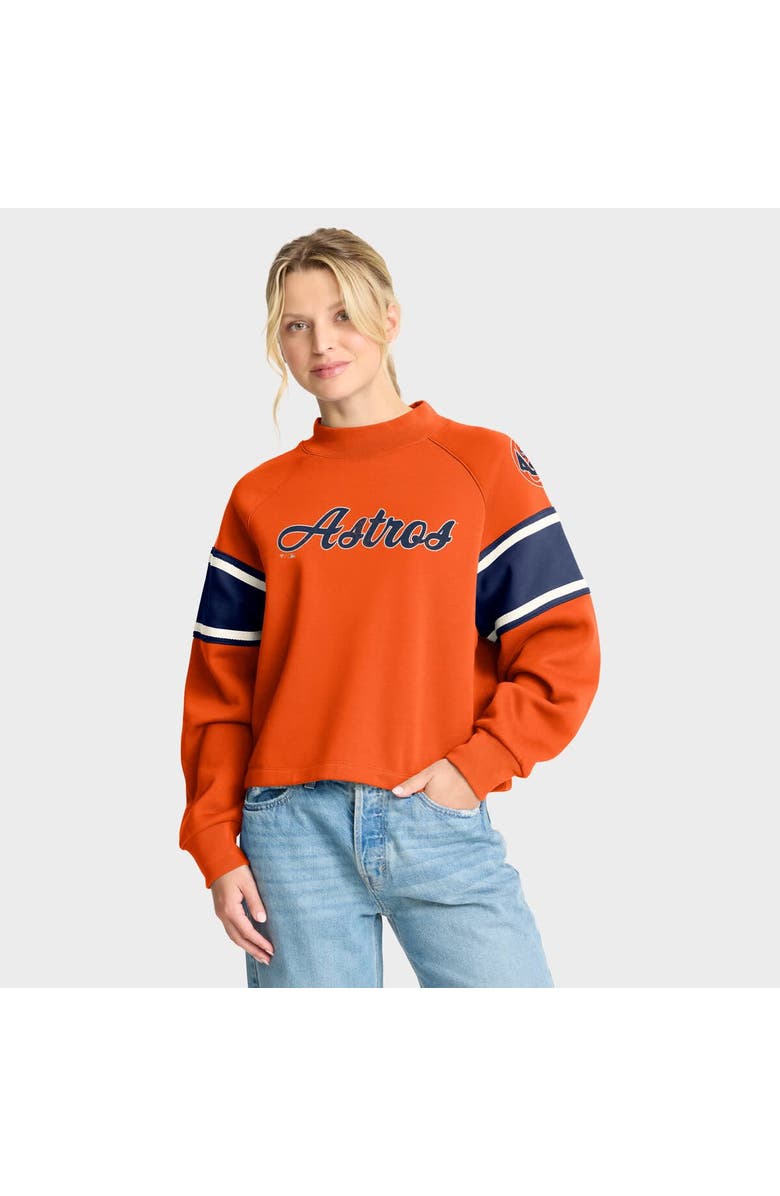 FANATICS Women's Fanatics Orange Houston Astros Oversized Toss Sweep Raglan Pullover Sweatshirt, Main, color, Orange