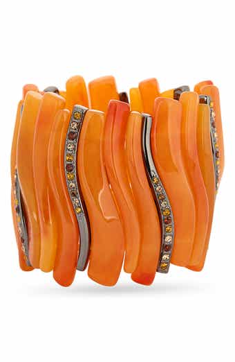 Kenneth Jay Lane Wavy Beaded Stretch Bracelet