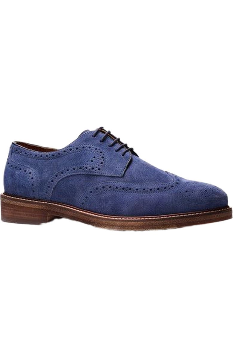 A. Veer Cambridge Wingtip Lace-up, Main, color, Jean Blue Suede