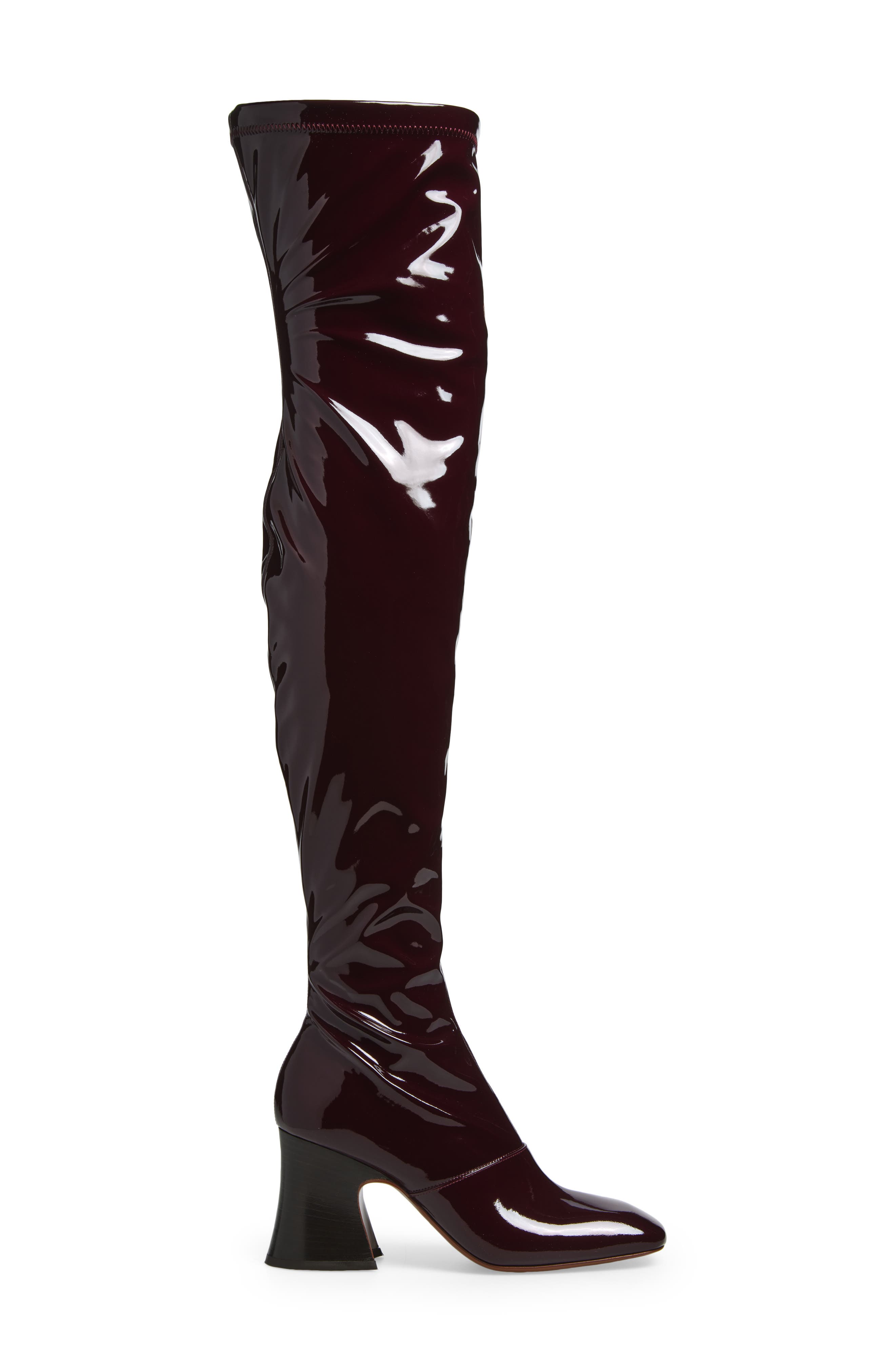 Chloé Janis Over the Knee Patent Boot, Alternate, color, Obscure Red