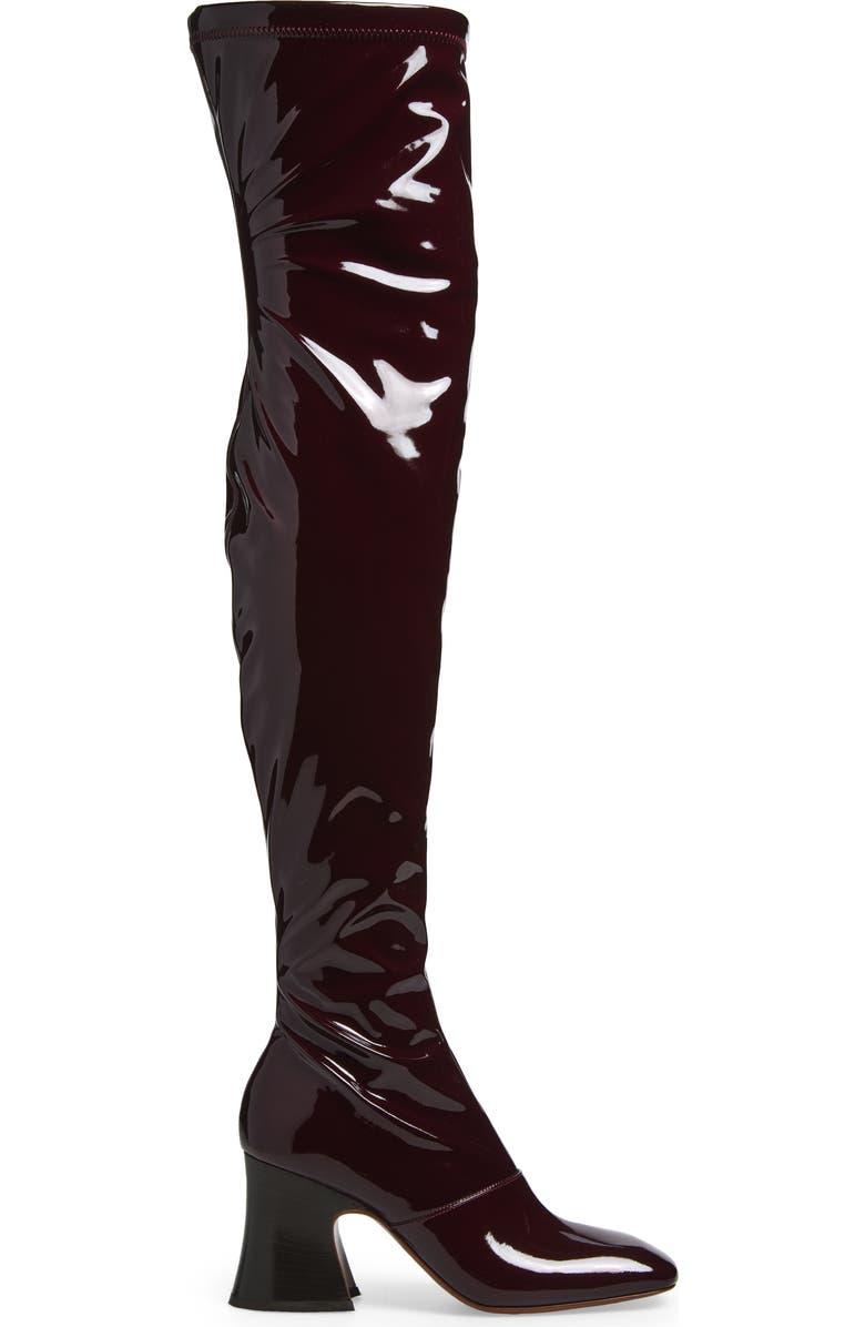 Chloé Janis Over the Knee Patent Boot, Alternate, color, Obscure Red