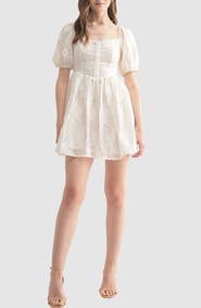 Lush Corset Puff Sleeve Minidress