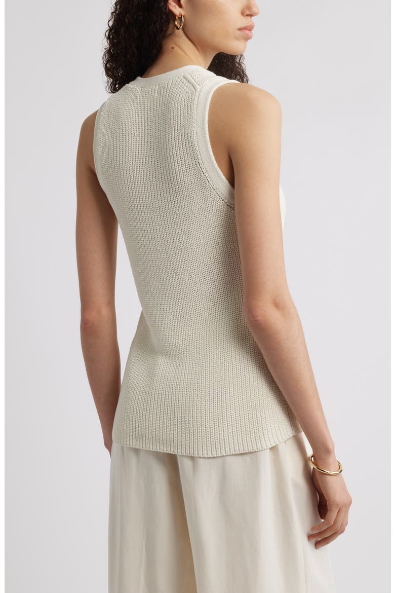 Button Front Cotton Blend Sweater Vest, Alternate, color, IVORY TOFU