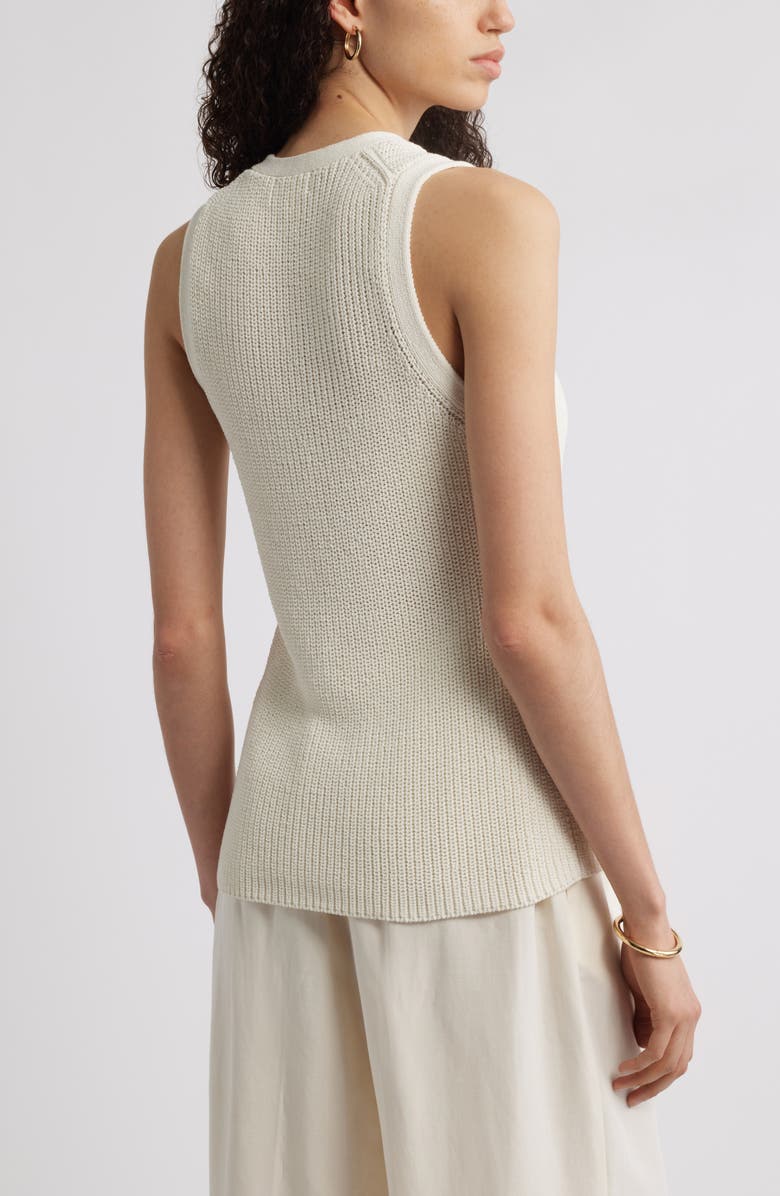 Nordstrom Button Front Cotton Blend Sweater Vest, Alternate, color, Ivory Tofu