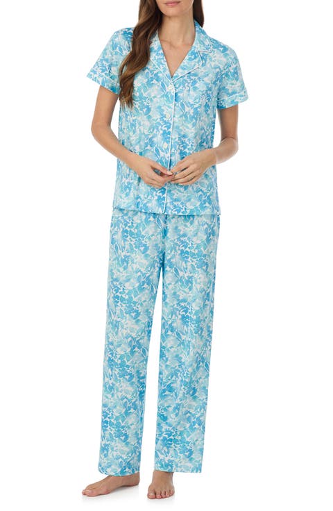 Short Sleeve Cotton Blend Pajamas