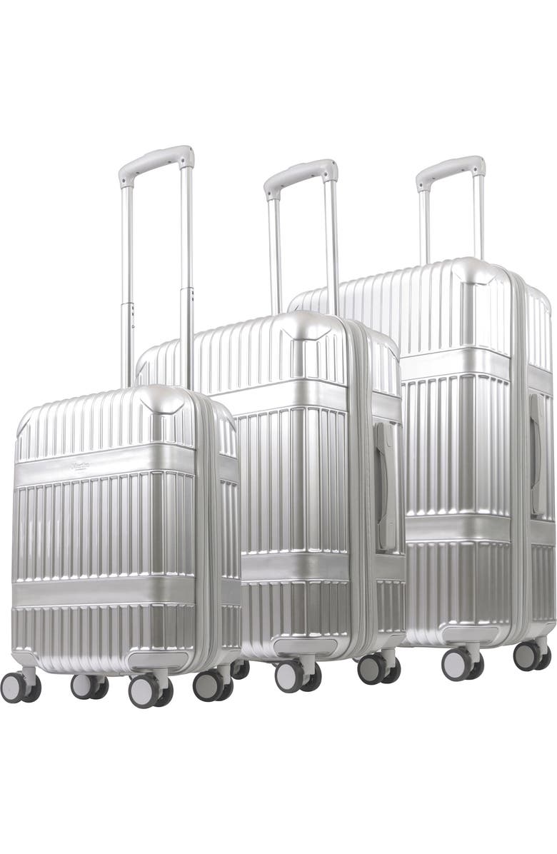 MARTHA STEWART The Bedford 3-Piece Hardcase Luggage Set, Main, color, Silver