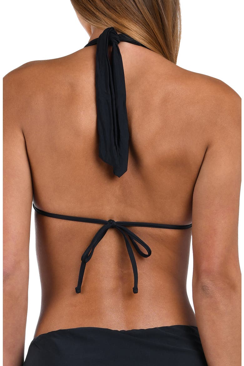Solids Triangle Bikini Top, Alternate, color, BLACK