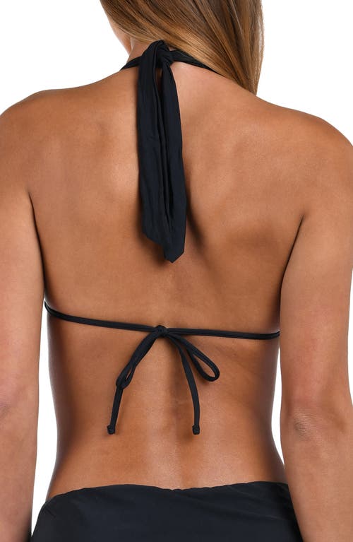 Sunshine 79 Solids Triangle Bikini Top In Black