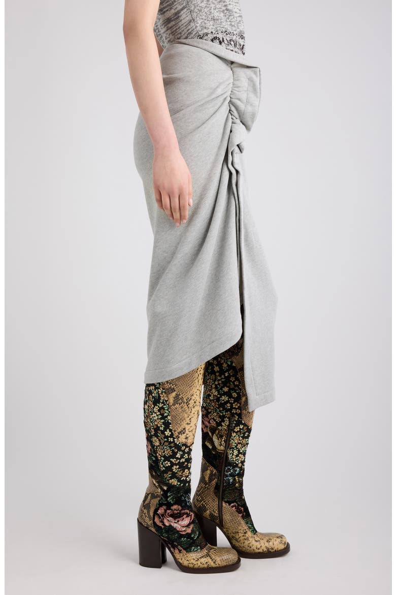 Hanam Melange Cotton Jersey Midi Skirt, Alternate, color, GREY MELANGE
