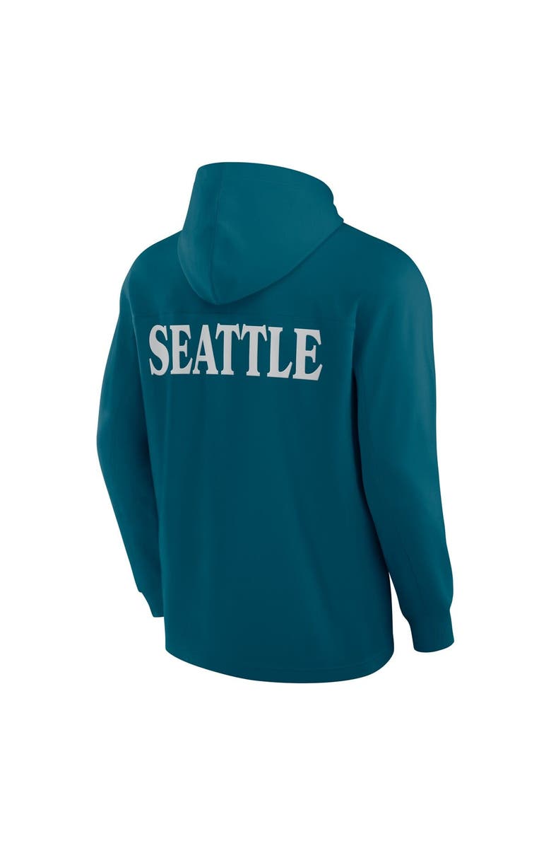 FANATICS Men's Fanatics Teal Seattle Kraken Elements Blaze Tri-Blend Long Sleeve Hoodie T-Shirt, Alternate, color, Teal