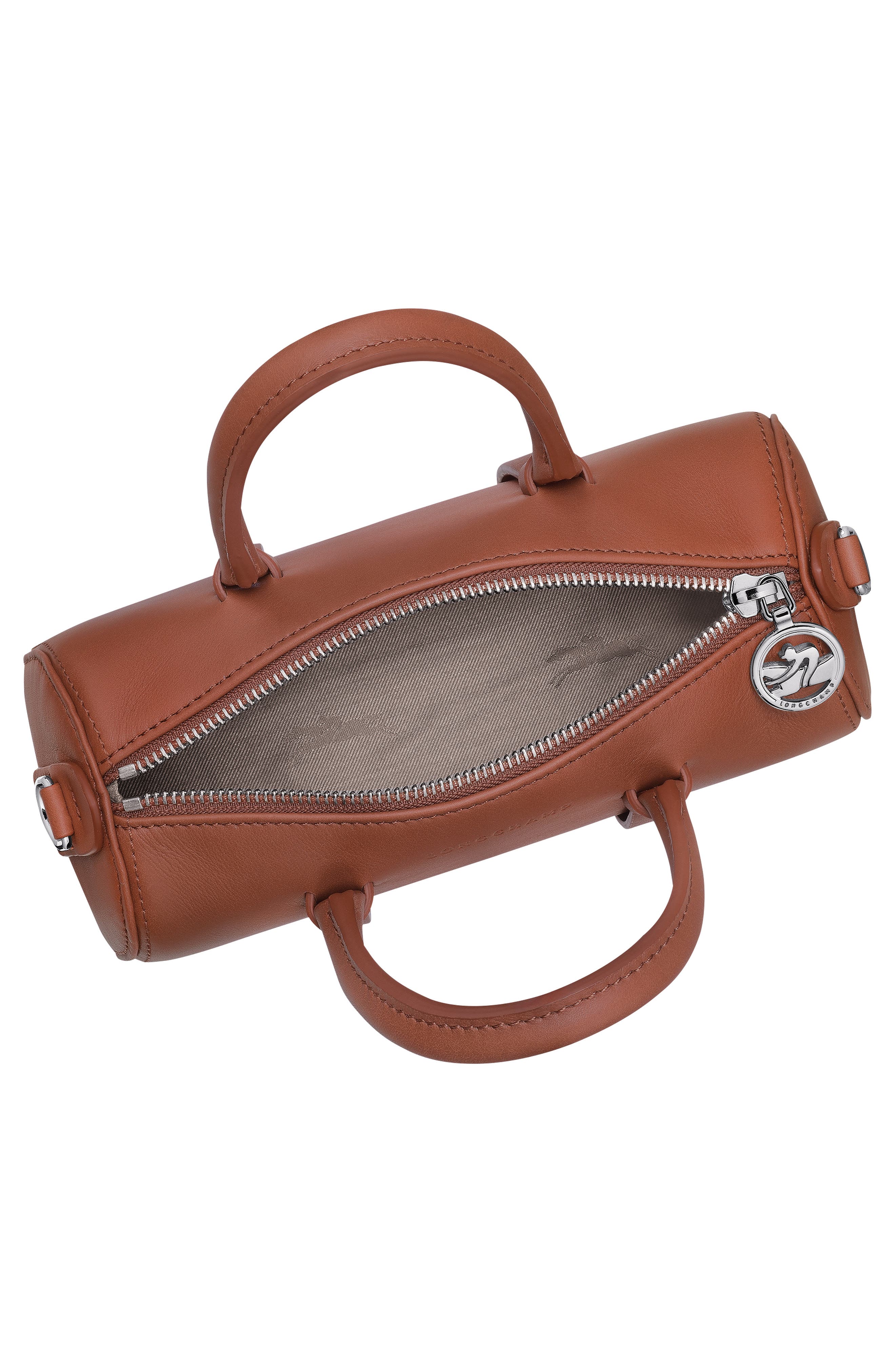 Small Day Leather Bowling Bag, Alternate, color, COGNAC
