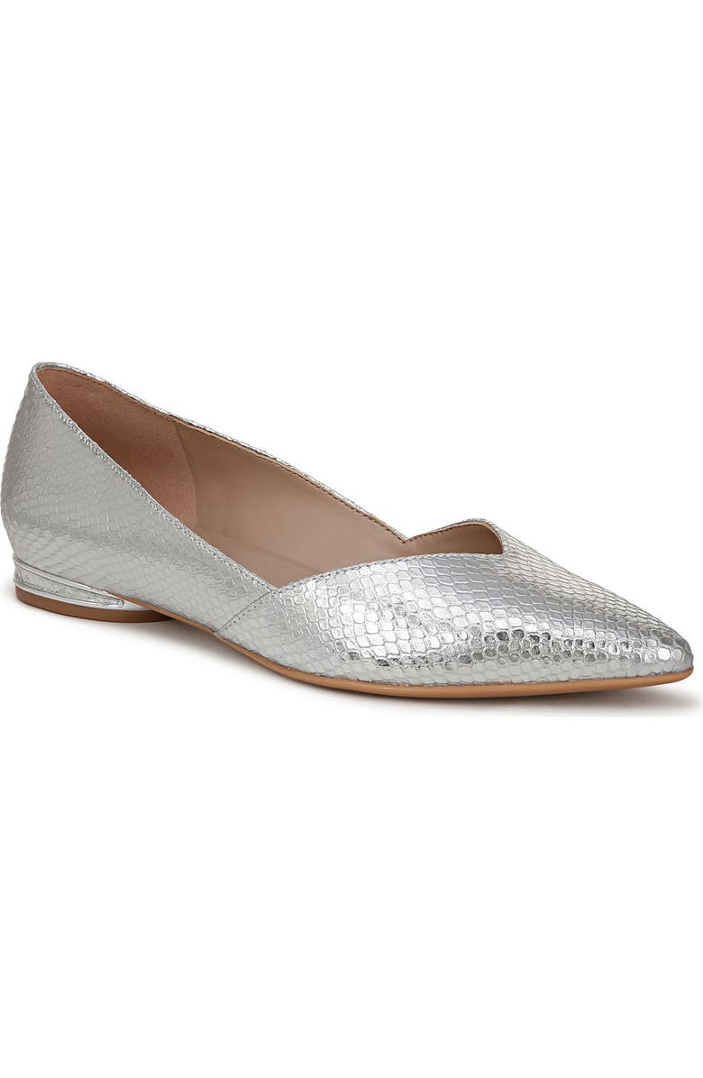 Naturalizer Havana Pointed Toe Flat, Main, color, Silver