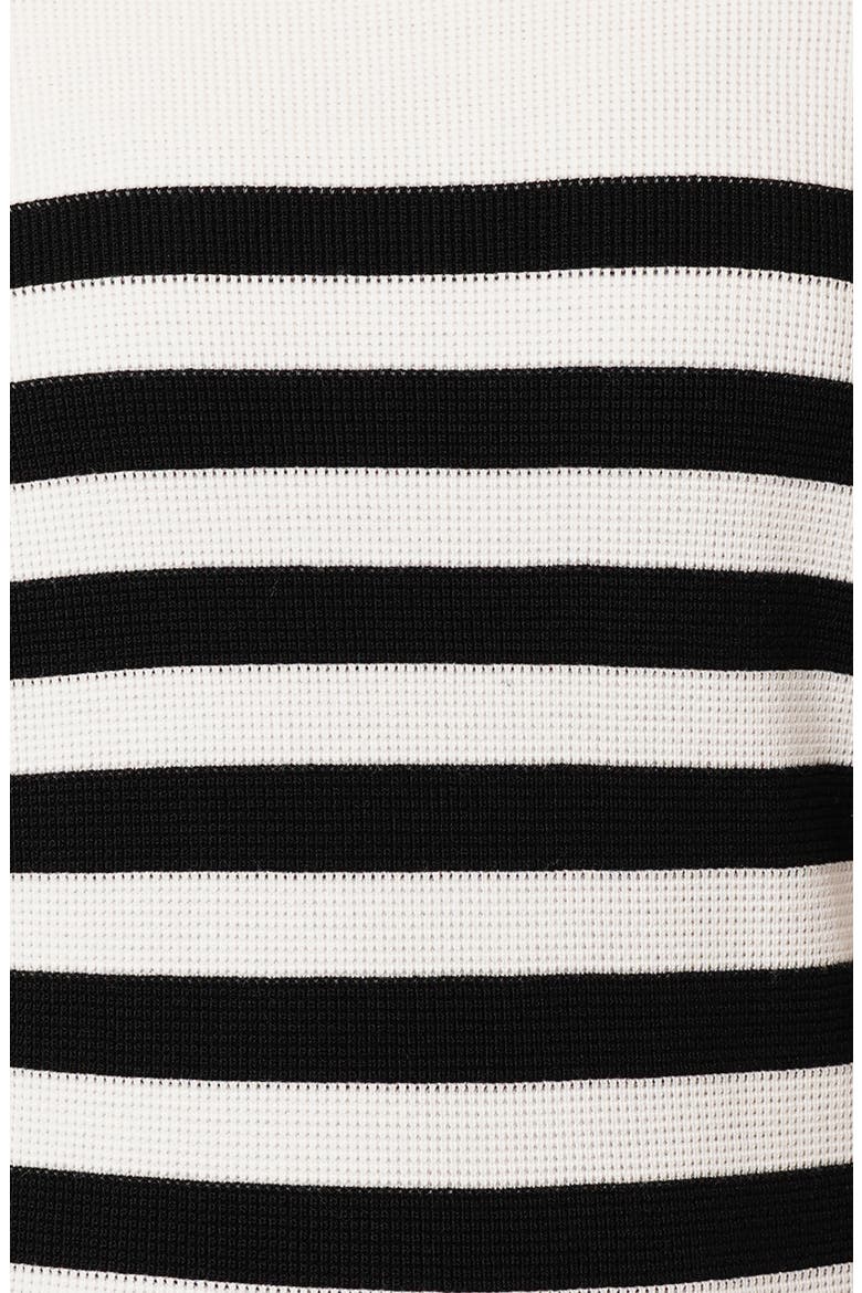 Stripe Waffle Sweater, Alternate, color, BRIGHT WHITE/ BLACK