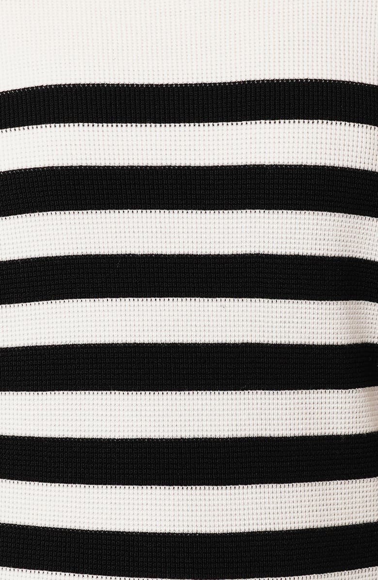 CYRUS Stripe Waffle Sweater, Alternate, color, Bright White/ Black